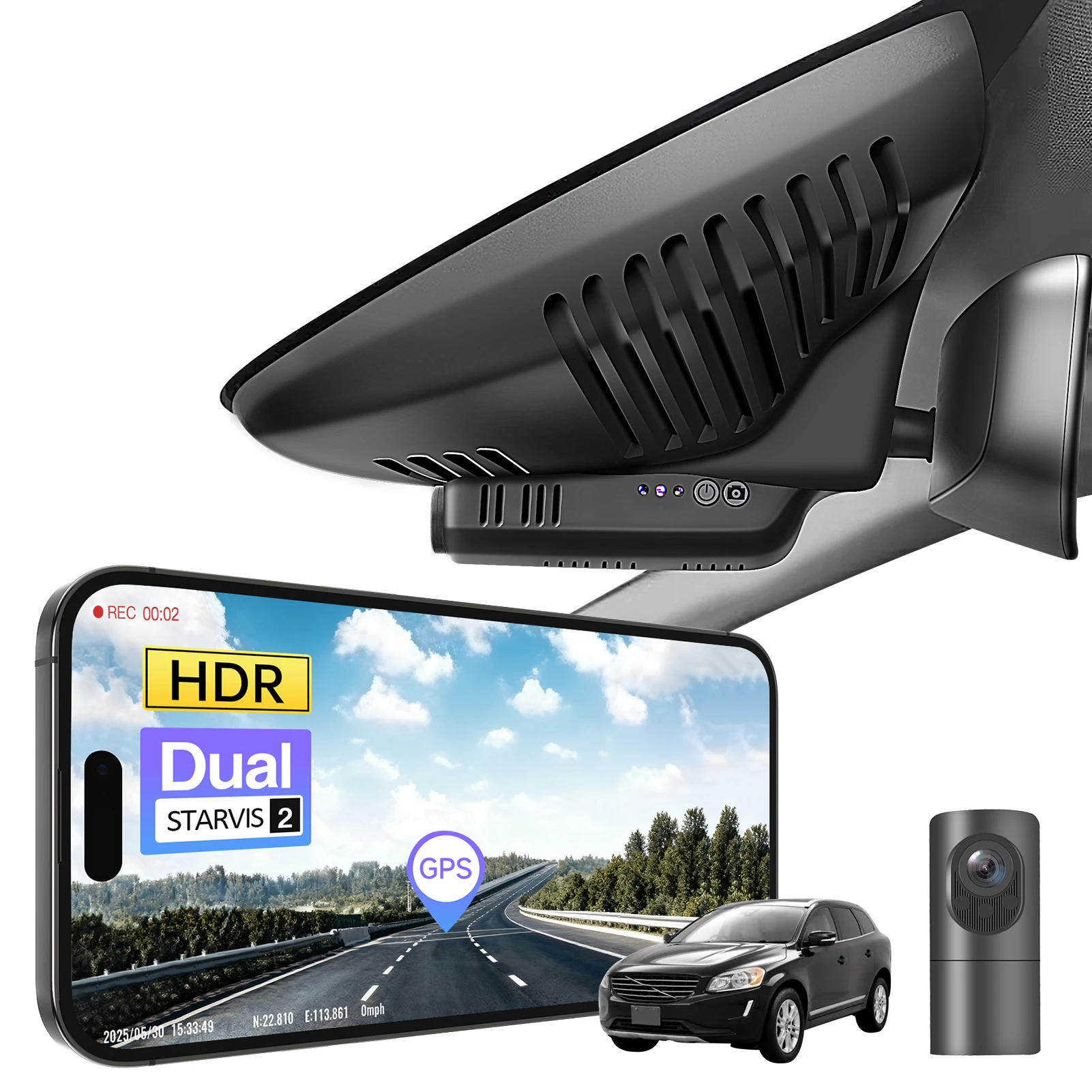 Mangoal STARVIS 2 Sensor Dedicated 4K HDR Dash Cam For Volvo XC60 Dash Car Camera 2013-2026 WiFi & APP GPS Plug and Play DashCam