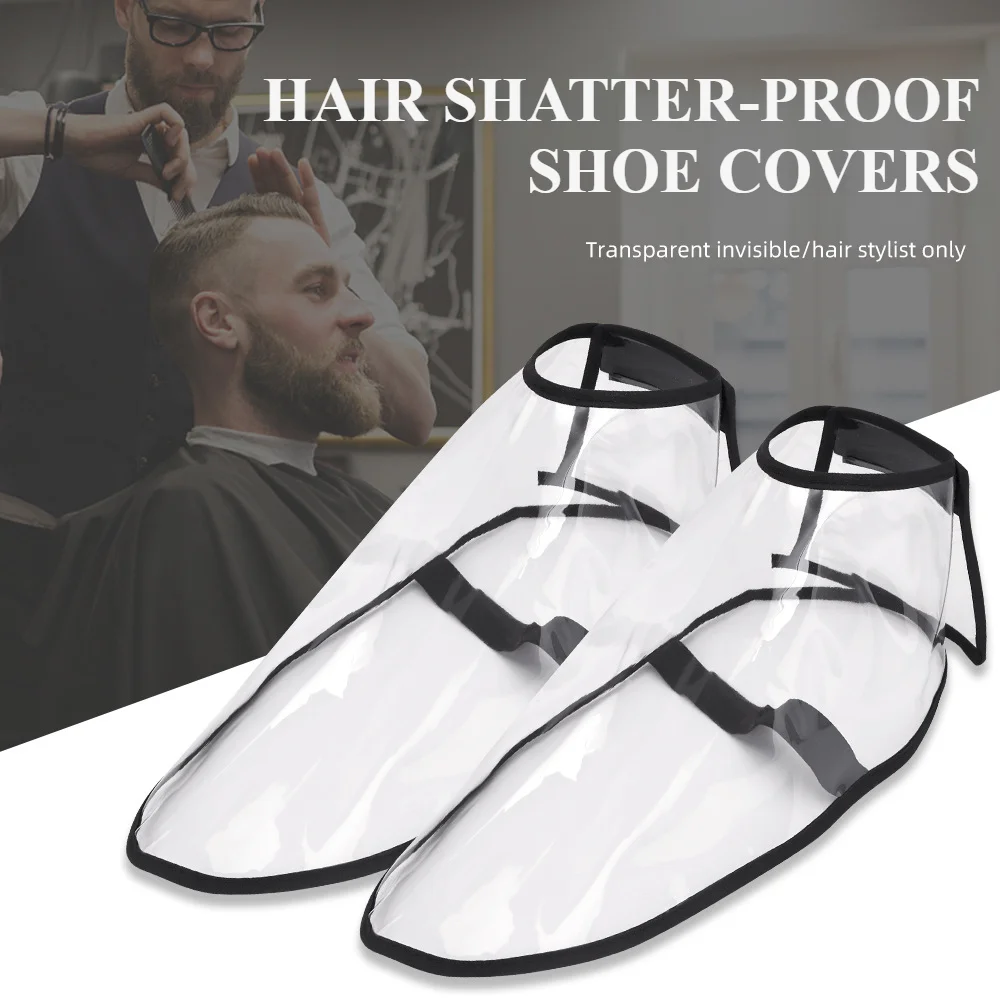 1Pairs Hairdresser's Shatter-proof Hair Shoes Cover Barbershop Hair Cutting Special Anti-hair Slag Transparent Overshoes