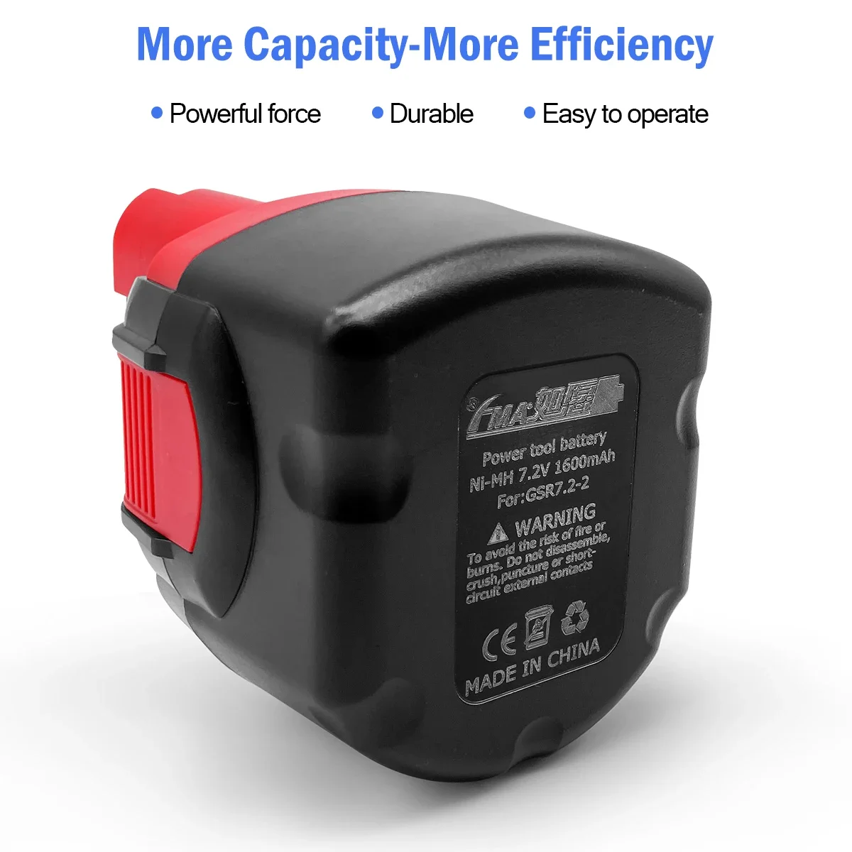 FMA 7.2V 1.2-3AH Ni-MH or Ni-Cd Battery for GSR 7.2-1 2607335437 2607335587 BH-744 B-8308 Electric Screwdriver Drill