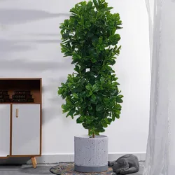 110-180cm Large Artificial Ficus Tree Plastic Leaves Fake Banyan Plants Tree Branch Tall Green Plant For Home Room Office Decor