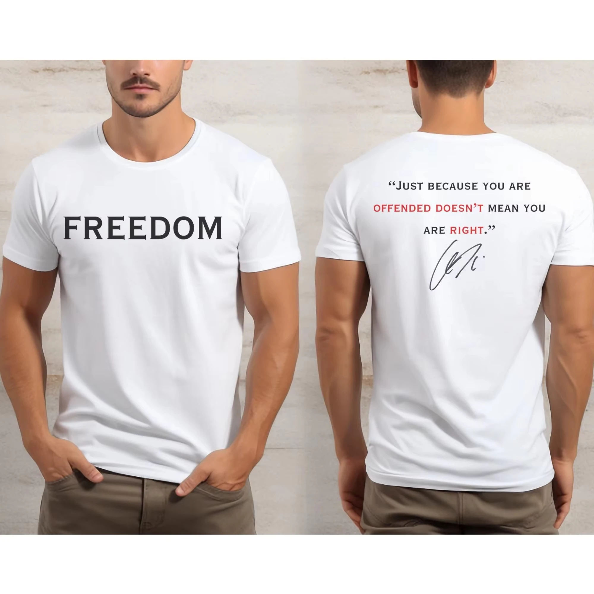 2025 جديد تشارلي كيرك الحرية تي شيرت قصير الأكمام القطن للجنسين الشارع الشهير عالية الجودة ملابس علوية من القطن عالية الجودة لينة