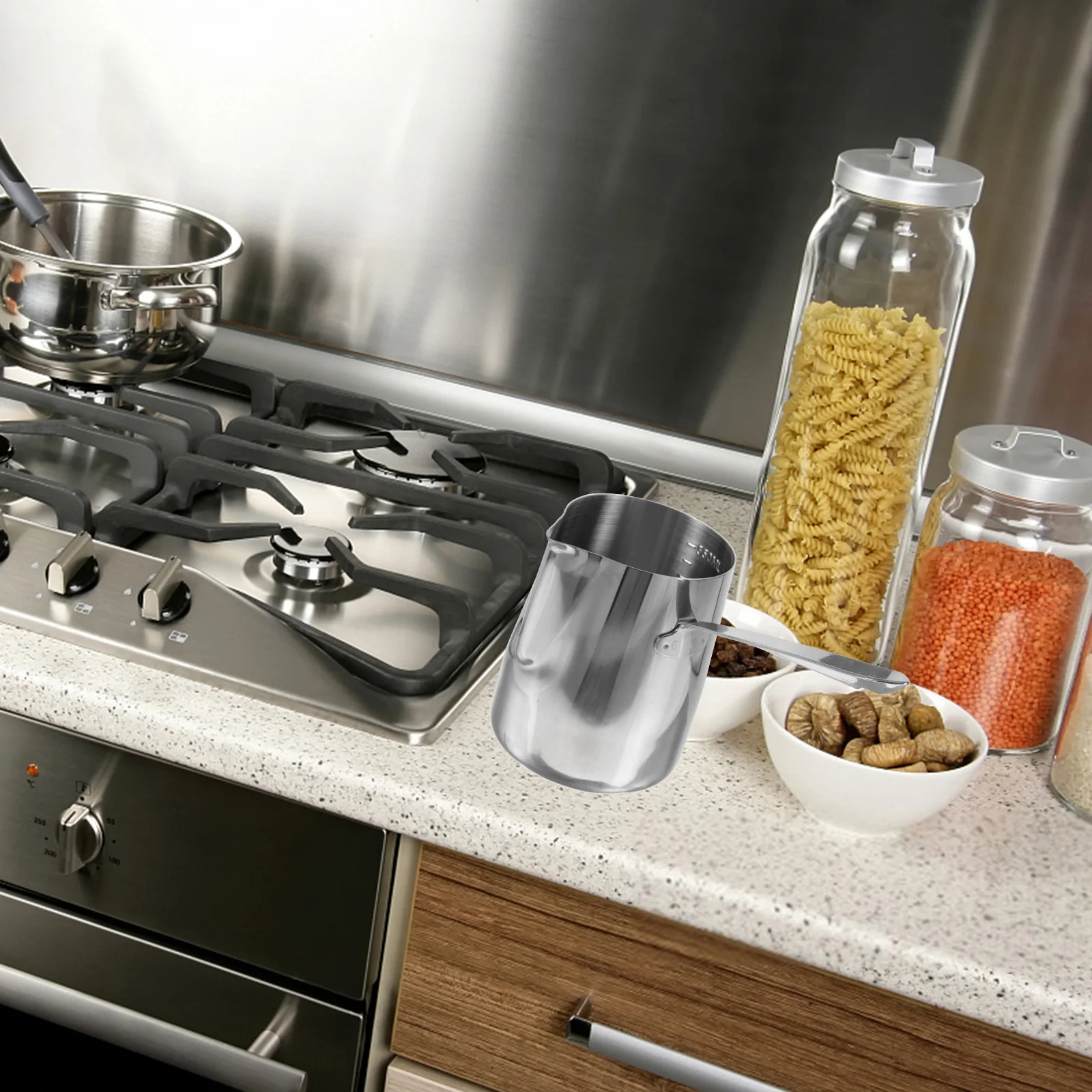 

Coffee 304 Stainless Steel Milk Pot Jug Frothing Pitchers Ceramics Metal Silver Cup Travel