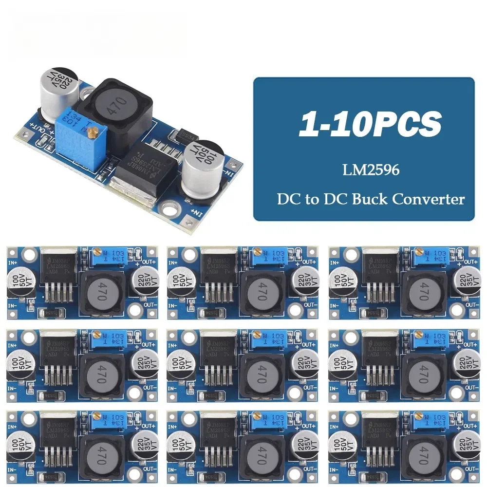 1/5/10 Uds LM2596 LM2596S-ADJ convertidor Buck ajustable de CC a CC 3,0-40V a 1,5-35V módulo reductor de fuente de alimentación