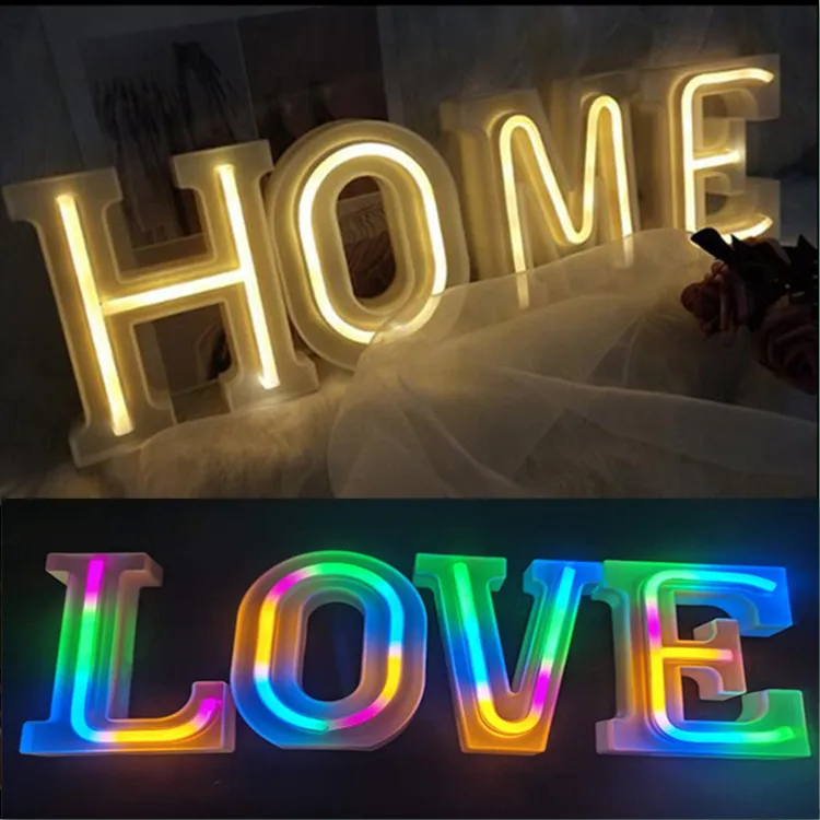 A To Z LED Neon Light Sign 26 Letters Shape AA Battery Powered for Home Party Decoration Party Light