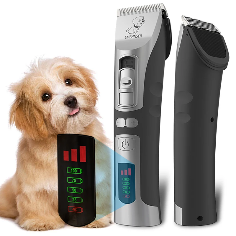 High Power Smart Dog Clippers Grooming Trimmer Pet Haircut Machine for Dogs Grooming Cutter Rechargeable Detachable Blade