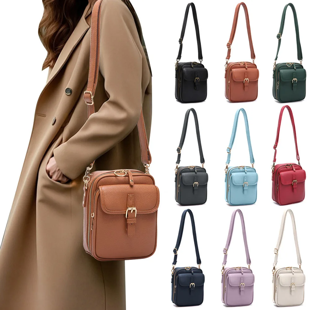 

Crossbody Leather Bag Vintage Anti-Theft Shoulder Bag Messengers Bag for Women Men