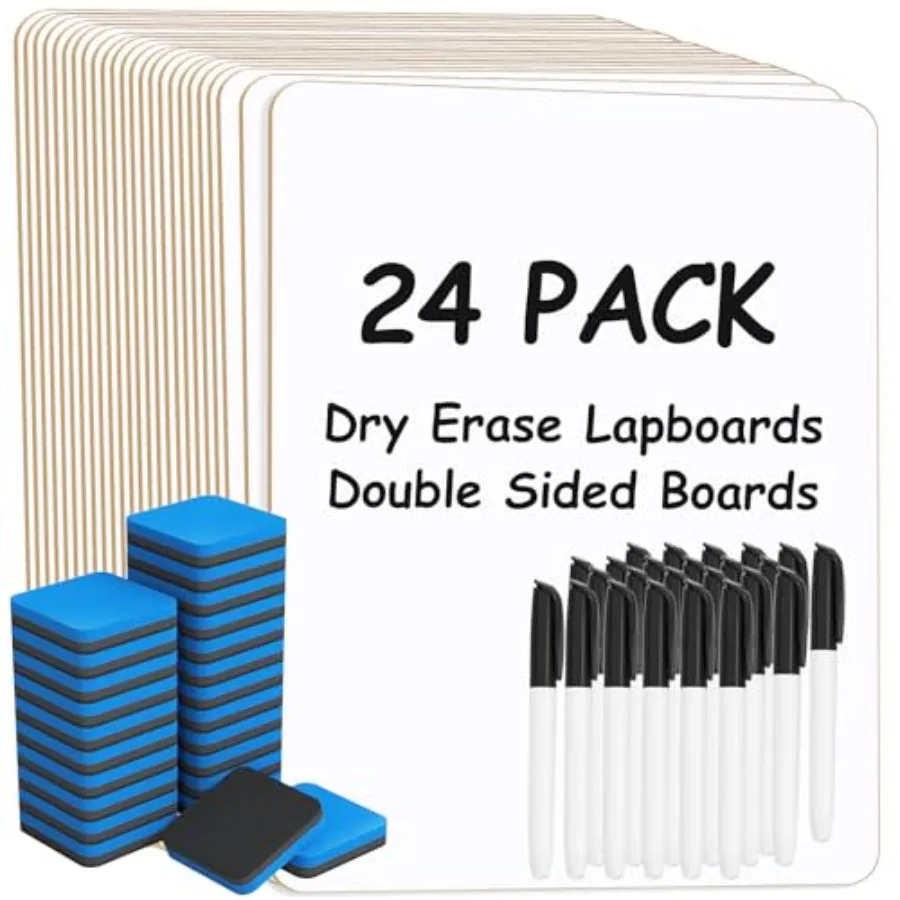 

Набор из 4 мини-досок для сухого стирания, 9''x1'', двусторонние портативные белые доски для студентов и учителей