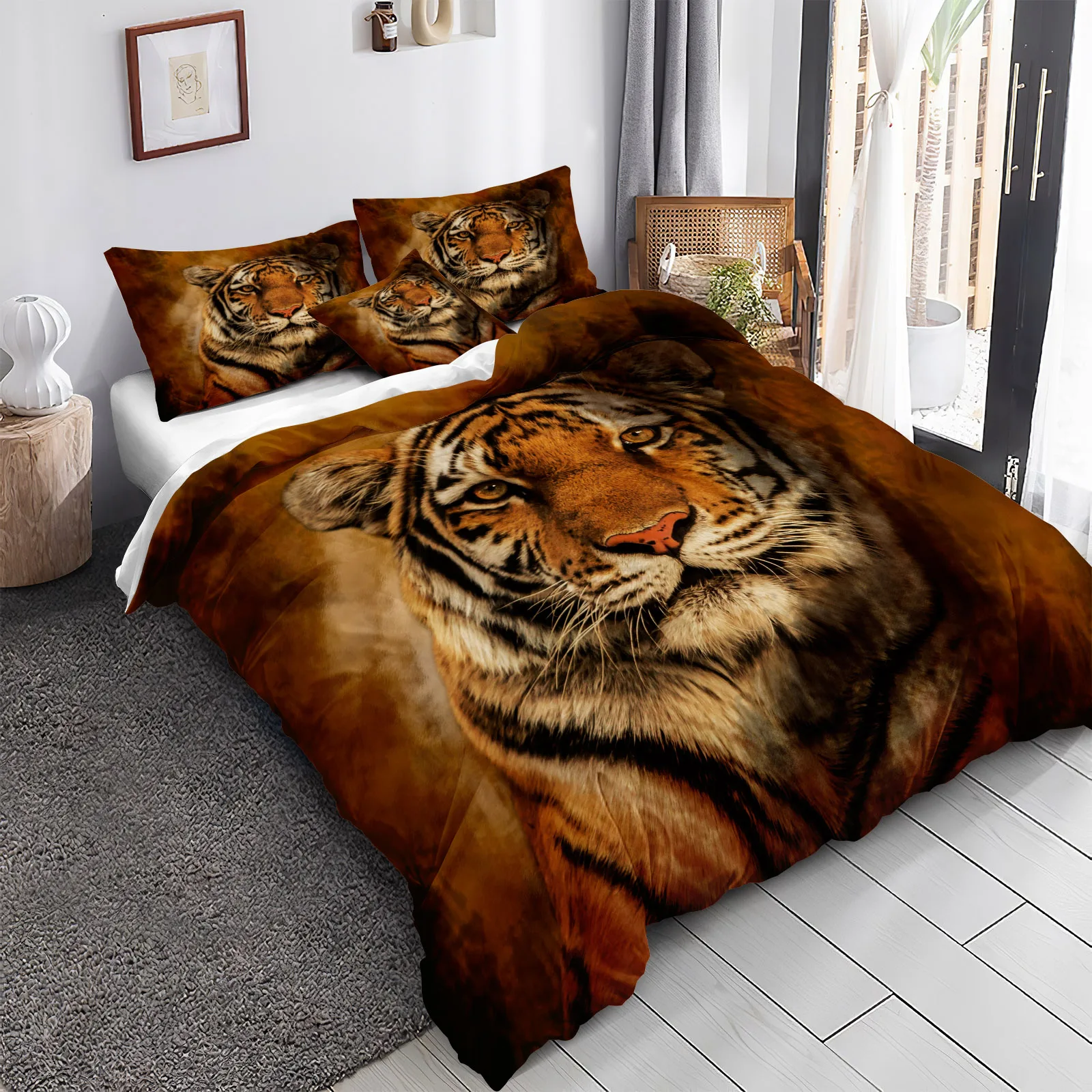 Wild Animal Bedding Sets Tiger Duvet Cover Set Modern Fashion Home Textiles Floral Bed Linen for Dropshipping