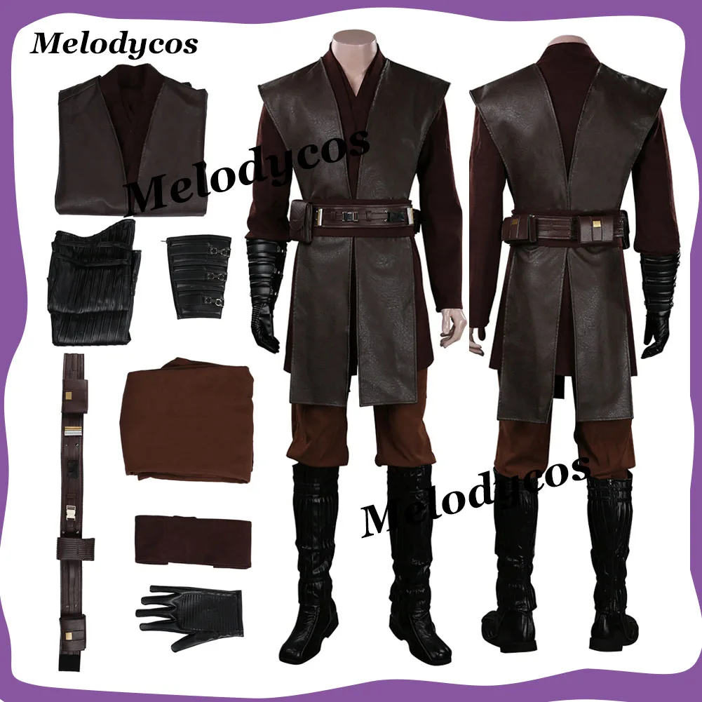 

Anakin Cosplay Men Skywalker Disguise Costume Movie Space Battle Jedi Belt Clothing Roelplay Outfits Halloween Cos Carnival Suit