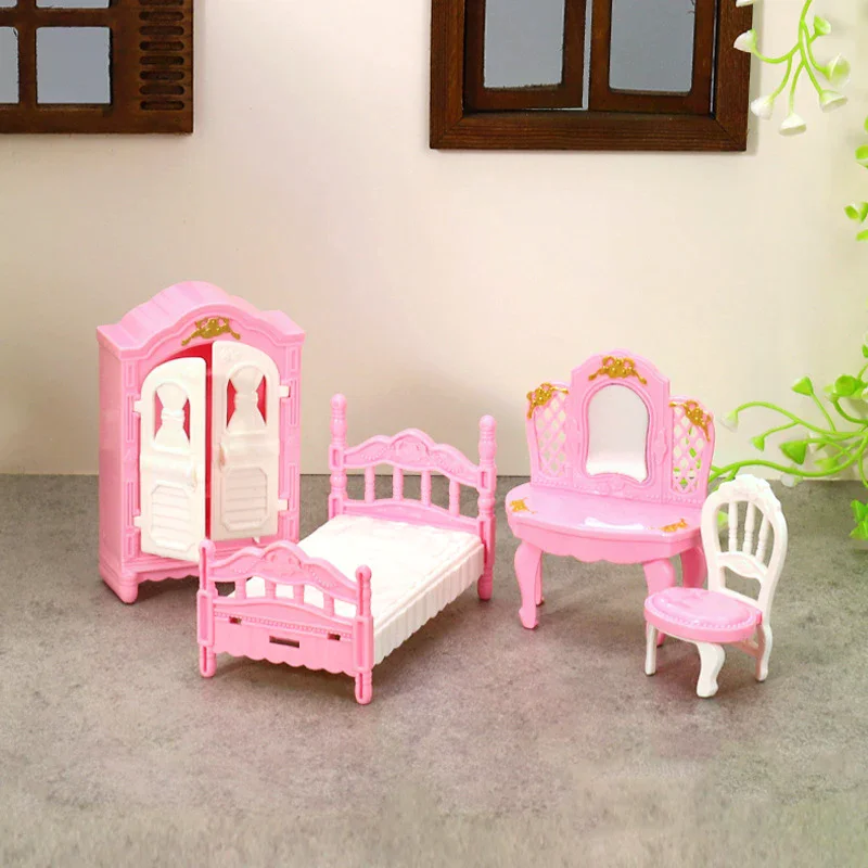 

1:12 Dollhouse Miniature Simulation Wardrobe Dresser Bedroom Set Furniture Model Decor Toy Doll House Accessories