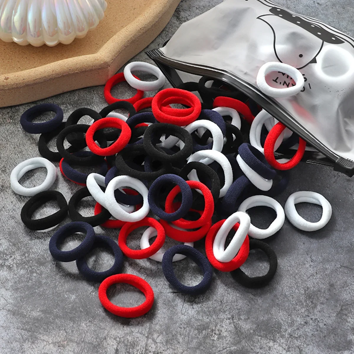 50/100 Stück Haarbänder für Kinder, buntes Nylon, Scrunchie, Haargummis, Gummiband, Kinder, elastisches Haar, Meilen-Zubehör