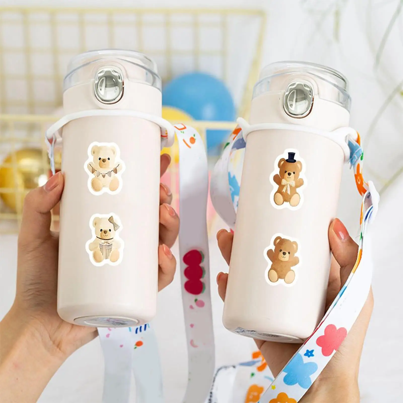 

Милые наклейки на бутылку с водой, прочный клей, долговечные наклейки, милые мультяшные наклейки для детей, друзей семьи, в помещении и на открытом воздухе