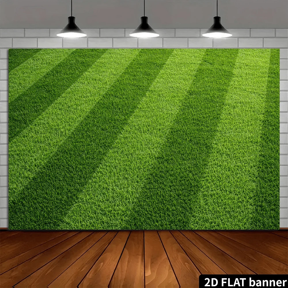 1 Stück, 2D flach, Fußballfeld-Rasen-Hintergrund. Realistische grüne Grasstruktur, fußballthemenbezogene Szenengestaltung, aus langlebigen Materialien. w – Detail 4