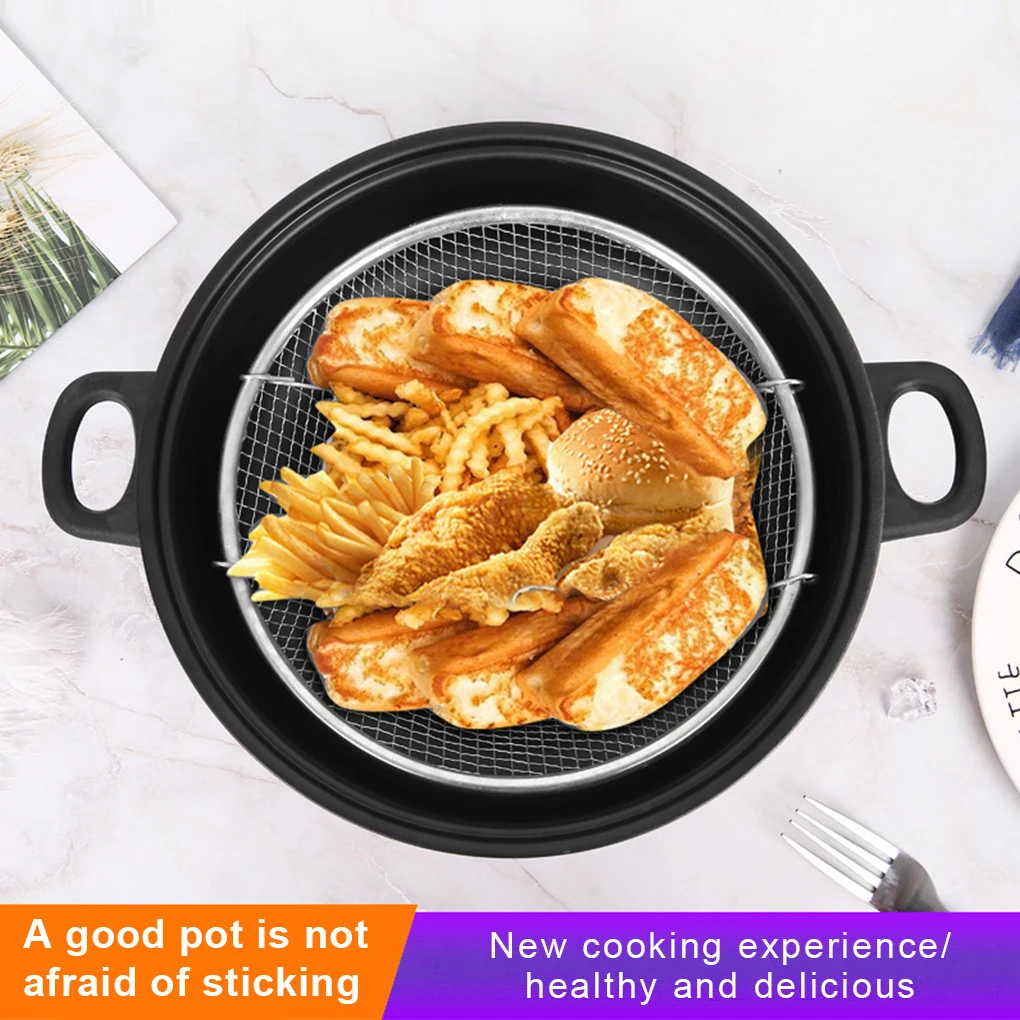 Home Deep Fry Pot Stainless Steel Fries Fryer Nonstick Pots Chip Pan Cooking Tool Cookware Kitchen Accessories 24cm