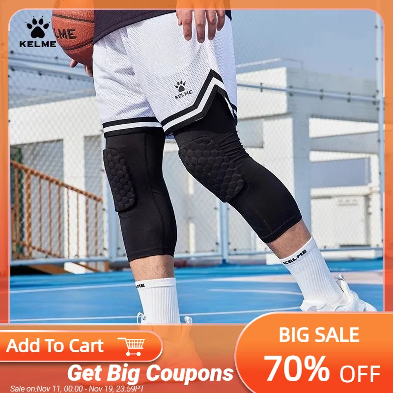 

Kelme Men Basketball Tights Split Fitness Pants Sports Fitness Knitted Training Pants Outdoor Running High Elasticity Underwear