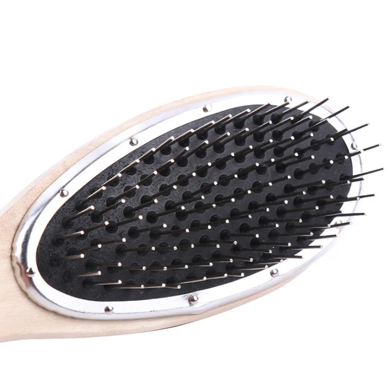 Wooden Hair Brush Hair Parting Comb Hair Brush for Wigs Anti Static Steel Comb for Tangle Hair Extensions Training image 5