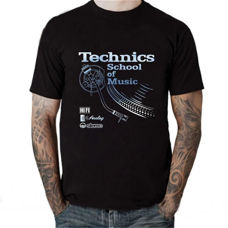 Tatooine Retro Deejay shirt Long Play tshirt Technics School of Music T shirt men Vintage DJ music T-shirt Hot Fashion Tops