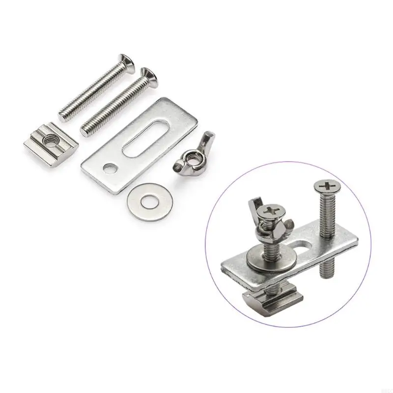 B0KC T-Track Hold Down Clamps 4 Pcs Press Plate for Engraving Router Machine