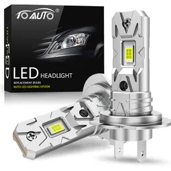 H7 LED Bulb 1:1 Mini Size Head Lamp Wireless 25000LM CSP LED Chips H7 Car LED Headlight Auto Lamp 6000K White 12V