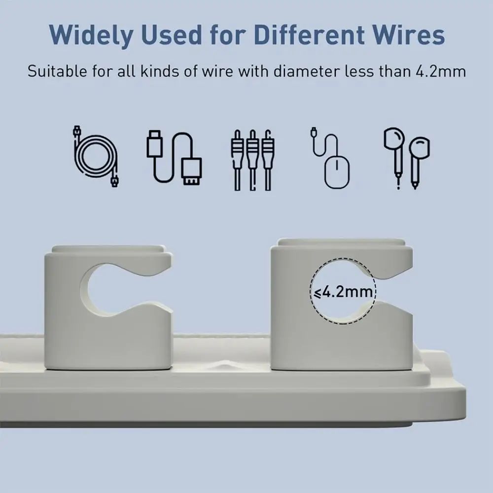 New Silicone Magnetic Cable Management 5 Clips Self-Adhesive Fixed Desk Cable Organizer Multi-purpose Charging Line Holder