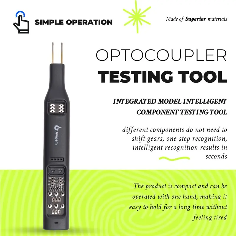 Awgem,TO2 Multi-Functional Optocoupler Tester Transistor Tester For NMOS/PMOS Tube PNP/NPN Triode Transistor For IGBT/431 Test