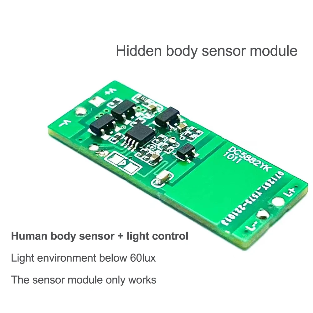 DC 12V Hole-Free Hidden Body Sensor Module Light Control Sensor Switch Pir Motion Sensor Switch Module For Smart Home 3-4 Meters