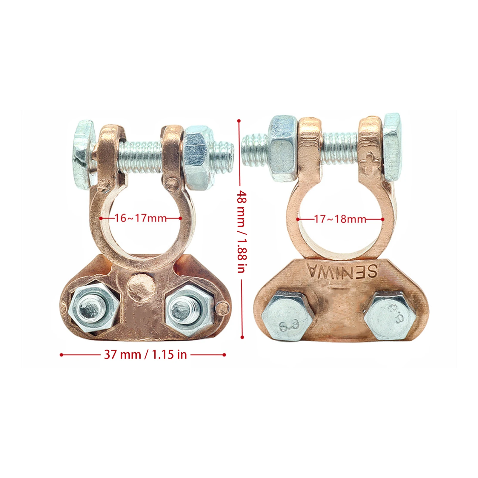 1 Pair Car Battery Terminal Clip | Solid Brass Clamps Connectors Quick Release For Motorbike Car Truck Caravan Car Accessories