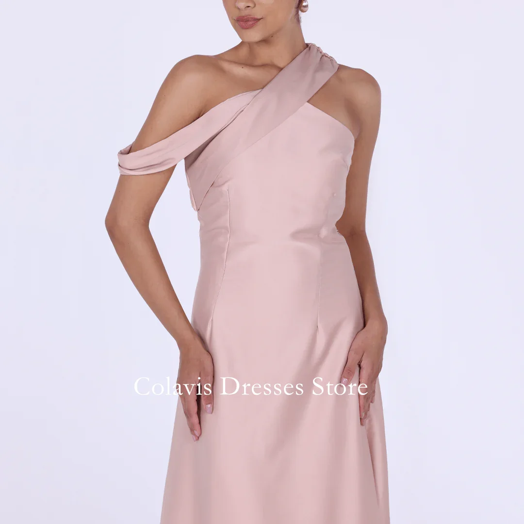 2025 Vestido largo de satén personalizado con un solo hombro, vestidos de fiesta de talla grande, vestido de noche para mujer, vestidos de noche, vestido de fiesta Formal