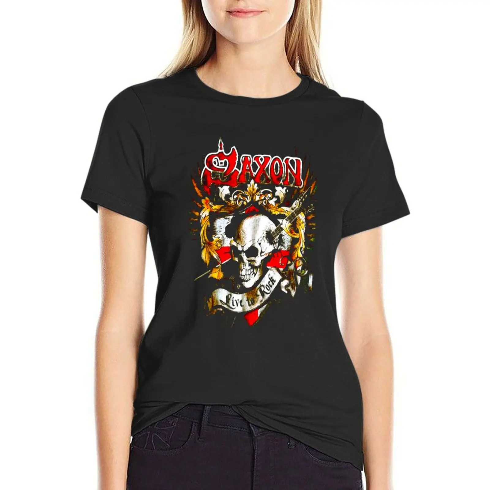 

Saxon T-Shirt tops graphics oversized Womens clothing