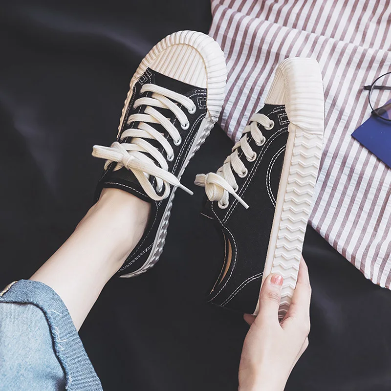 

Женские вулканизированные повседневные кроссовки с низким вырезом, студенческая мода, модная парусиновая обувь на плоской подошве, всесезонная универсальная обувь