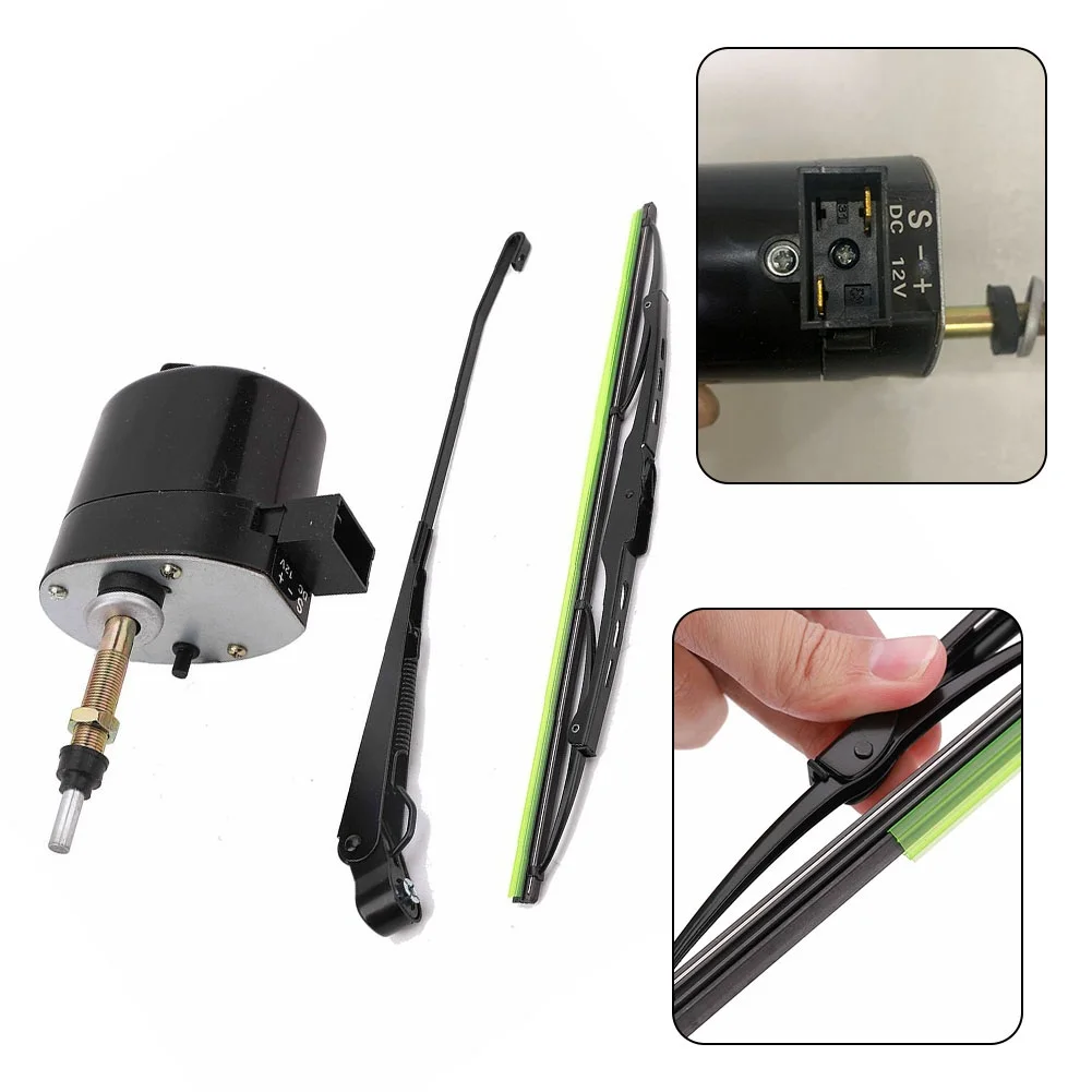 DC12V 400mm Car Universal Winds Hield Wiper Motors 105° Blade Wipers Metal For Tractor Boat RV Car Clean Accessories