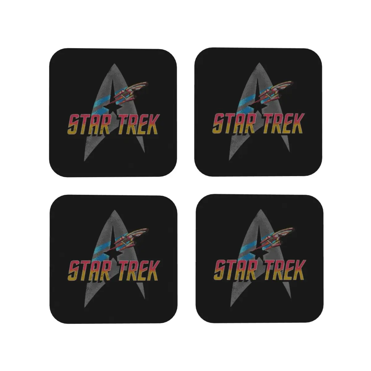 Star Trek Science-Fiction-TV-Serie Untersetzer, Kaffeematten, Tassen- und Becheruntersetzer, Tischsets, Geschirrunterlagen für Zuhause, Küche, Esszimmer, Bar