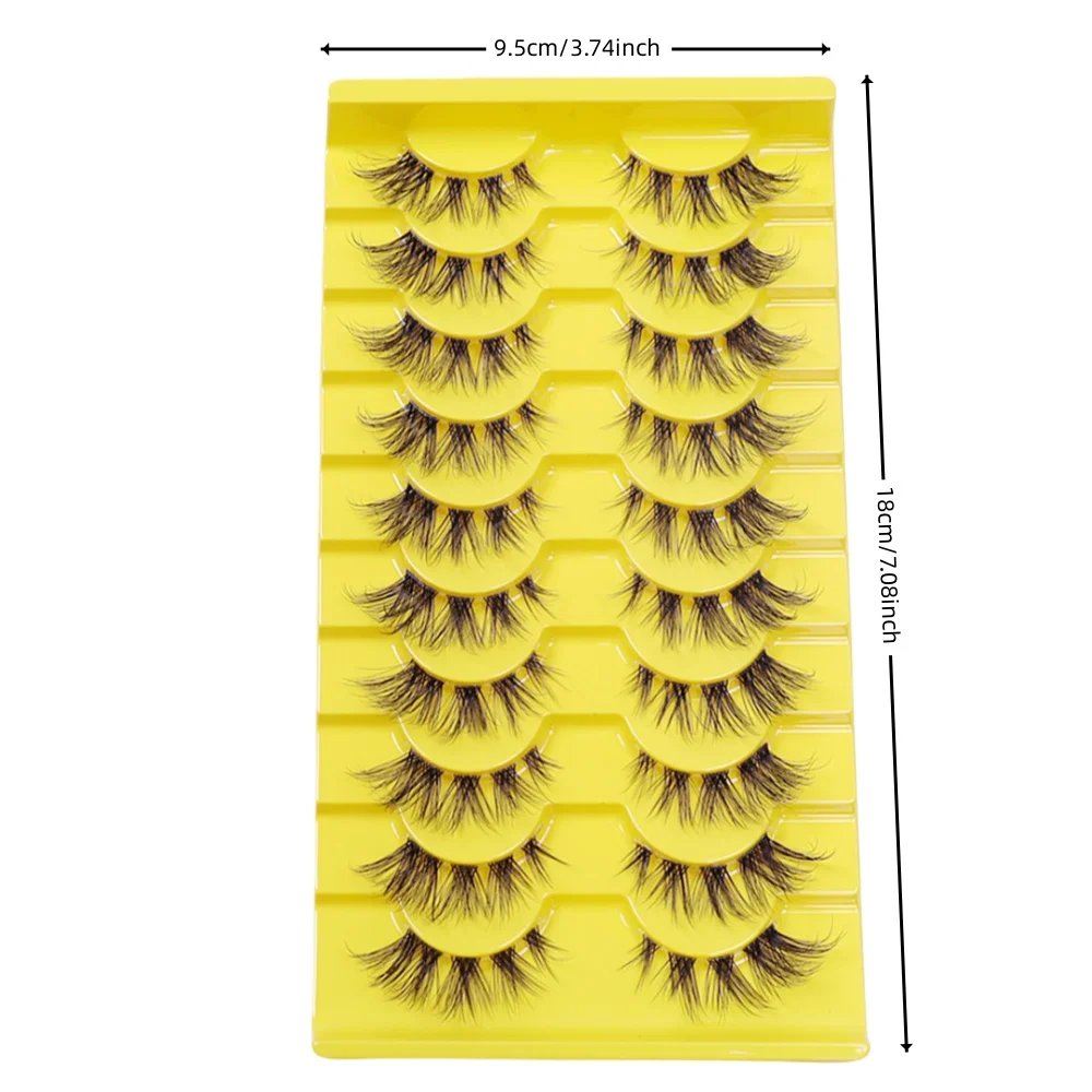 自然な外観のクラスターまつげ10ペア、スリムな漫画風まつげエクステ、キャットアイつけまつげ