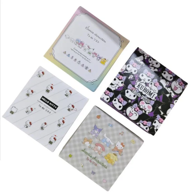 Sanrio Kuromi Melody Pochacco Memo Pad Cute Kitty Stationery Label Notepad Planner Sticker Post School Supplies