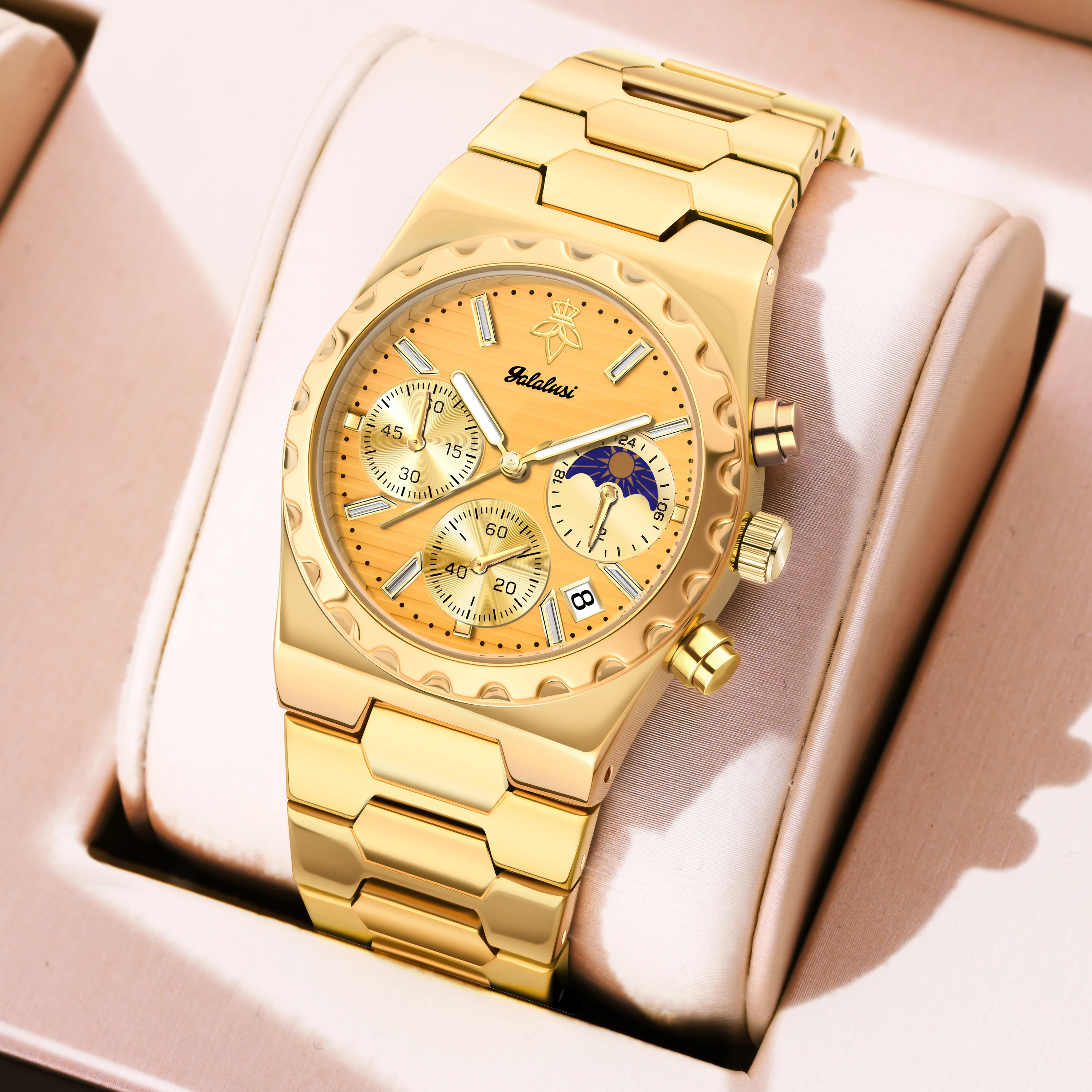 YaLaLuSi Fashionable Men’s Steel-Strap Bracelet Watch: A Versatile Timepiece for Leisure and Business reloj