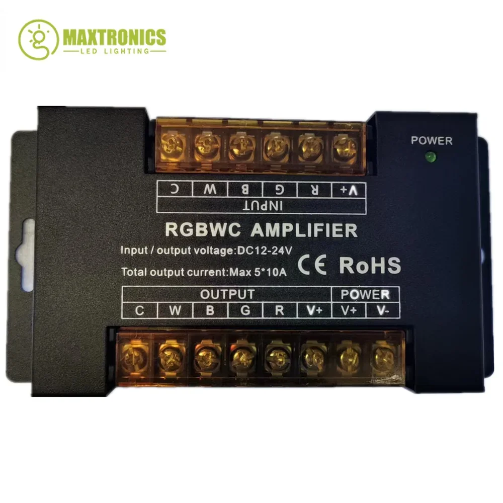 LED Amplifier Controller 12A/24A/30A/50A Single Color/RGB/RGBW/RGBWW RGB+CCT 1CH/3CH/4CH/5CH Strip Power Repeater DC5V12V/24V