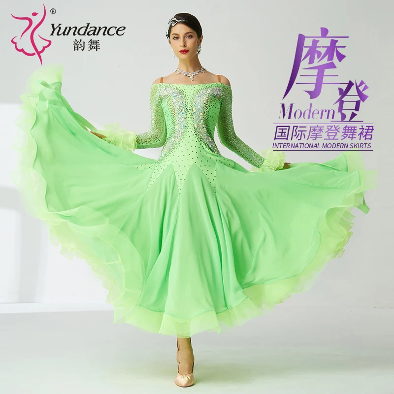 B-19378 Advanced Ballroom Competition Dance Dress Women High Quality Profession Waltz Dance Skirt Adult Standard Ballroom Dress