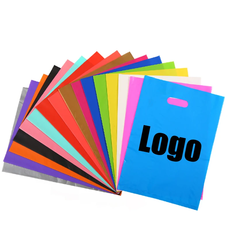 200pcs Custom Logo Plastic Shopping Bags for Promotion