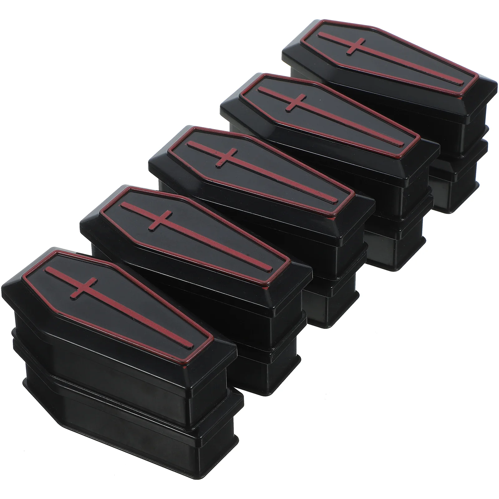 

10 Pcs Mini Coffin Box Boxes Adornments Inflatable Ornament Miniature Lidded Small Plastic Baby Halloween Ornaments Prank Props