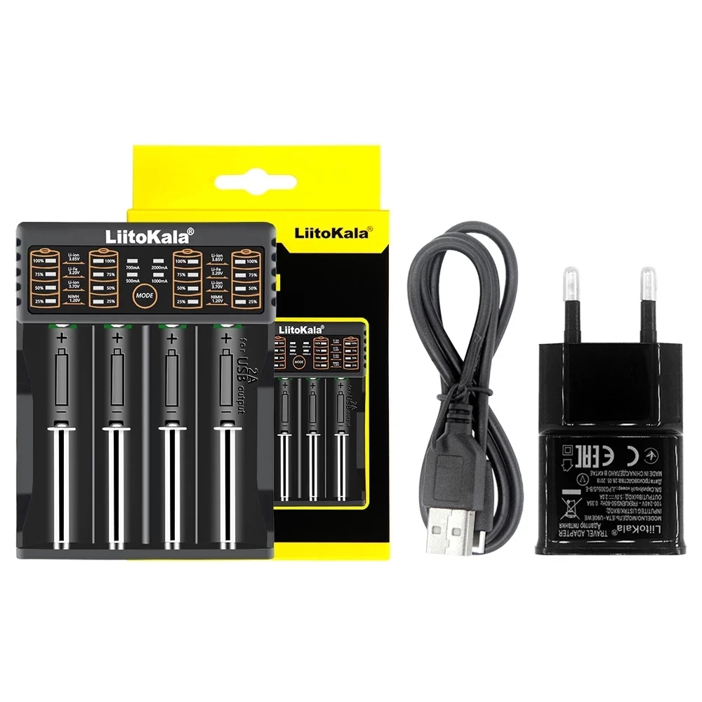 LiitoKala Lii-100 lii-202 Lii-402 18650 Chargeur de batterie Gießen 26650 16340 RCR123 14500 LiFePO4 1,2 V Ni-Mh Ni-cd intelligente