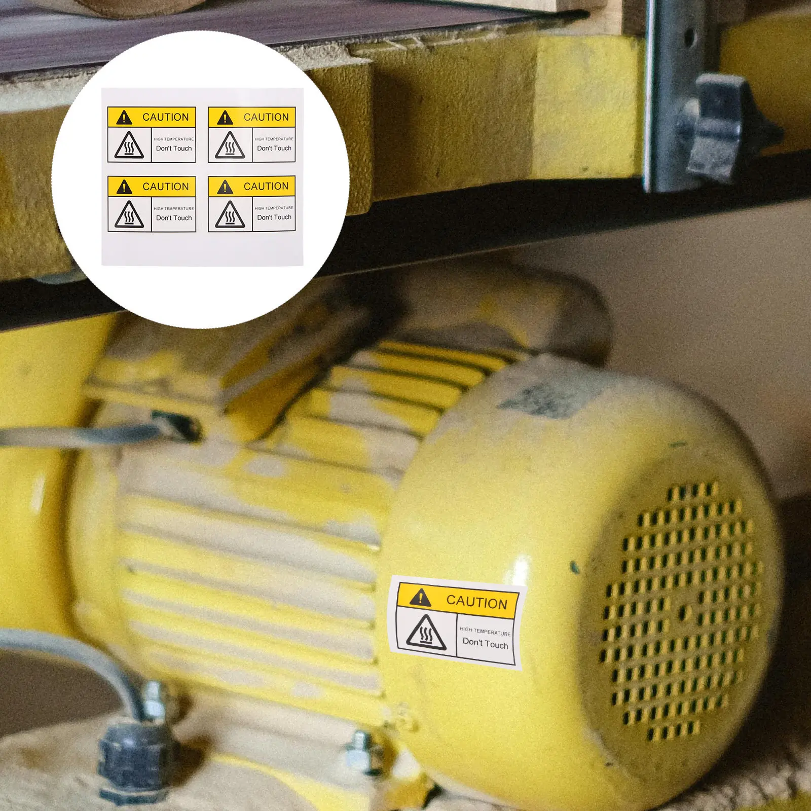 4Pcs Hot Surface Warning Labels Caution Sticker High Temp Safety Decal Do Not Touch Sign for Heaters Boilers Ovens Industrial