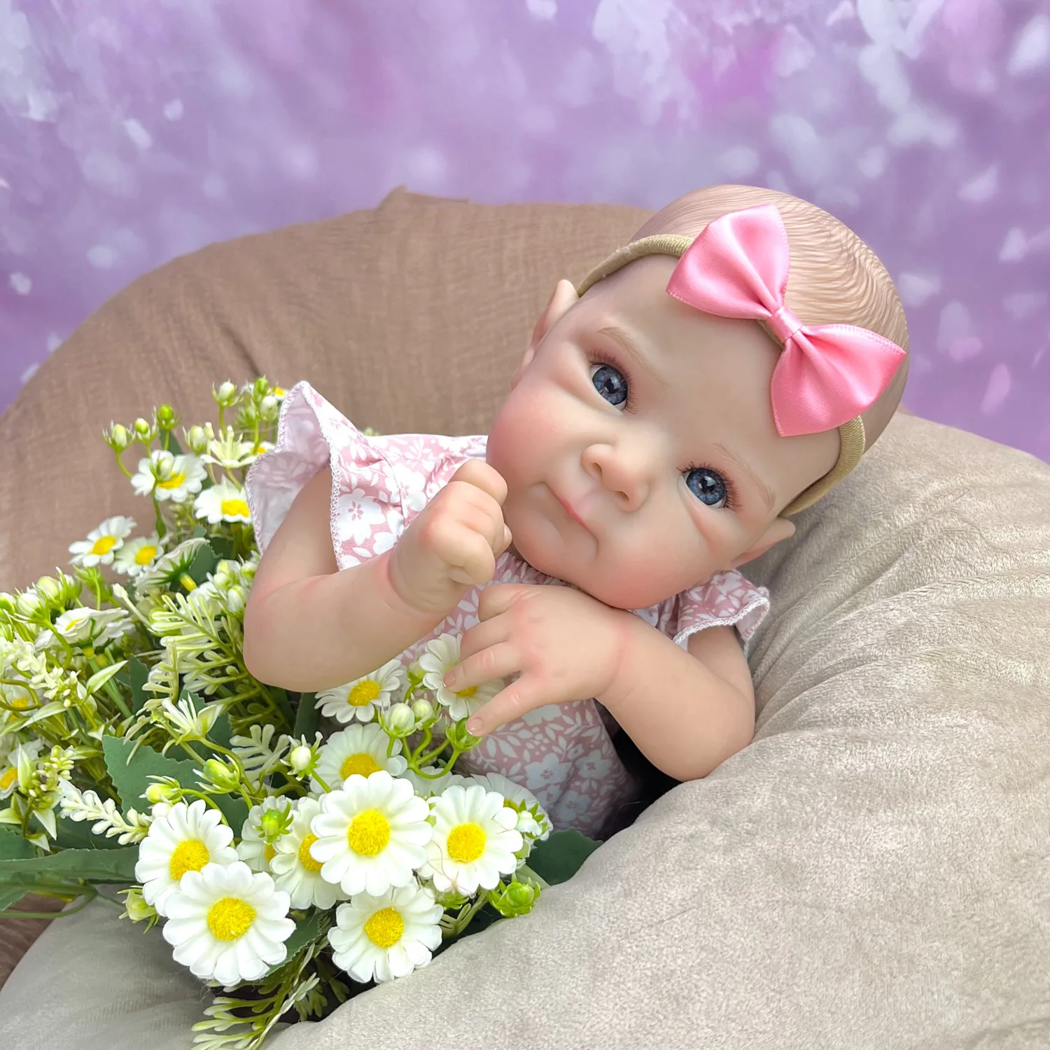 18 inch Real Look Reborn Baby Doll Toy with Cloth Body Lifelike 45 CM 3D Skin Lovely Doll Fashion Birthday Gift