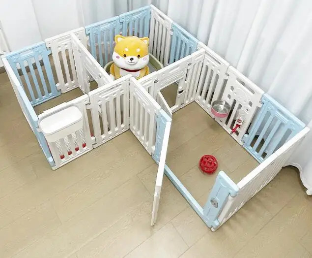 Cercadinho de plástico dobrável Pet Tendência, Tamanho grande IndoorLuxure Animal Playpen, Cerca de cuidados plásticos para animais