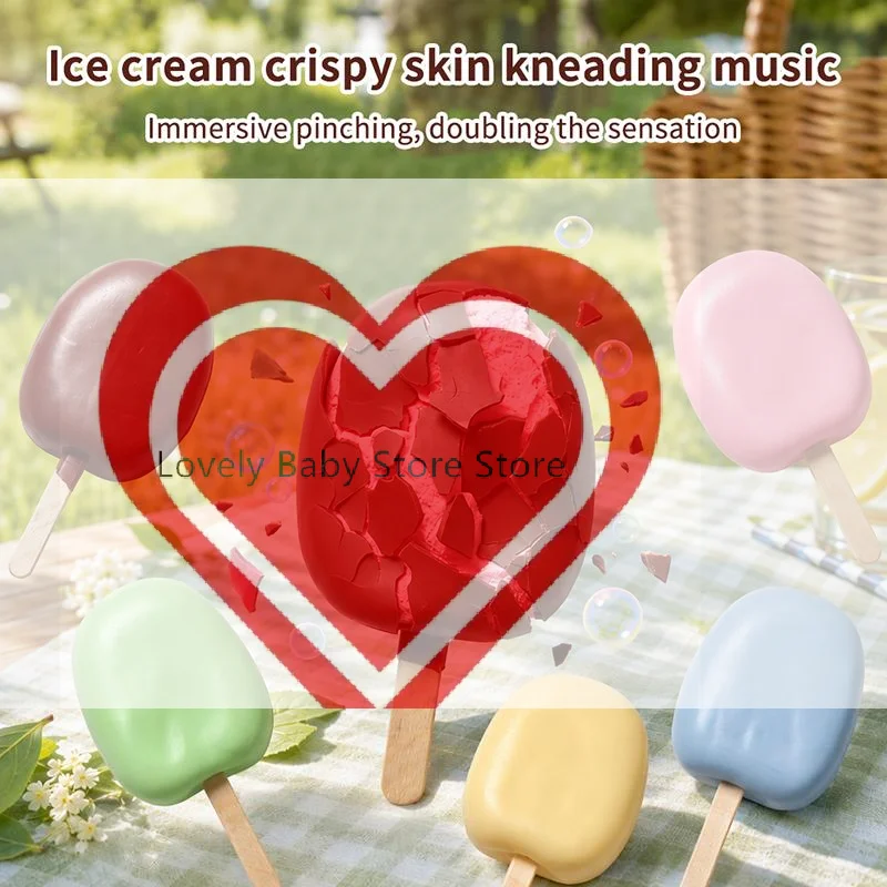 【BS】Simulated Ice Cream Popsicle Squeezable Toy Slow Rebound Crispy Shell For Stress Relief Kids Party Favors
