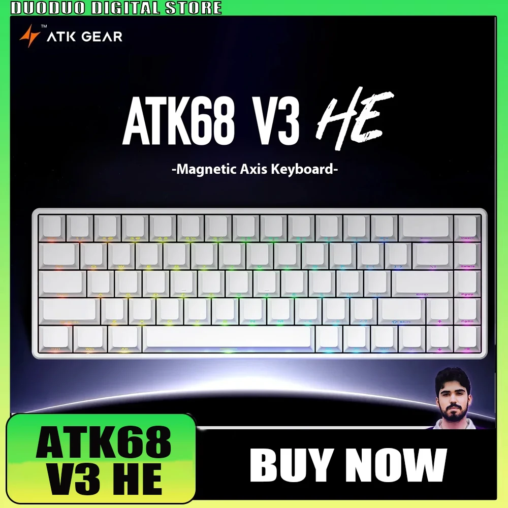 

ATK68 V3 HE Magnetic Switch Wired Keyboard CNC Aluminium Alloy RGB 8000hz Hot Swap 0.08ms Ultra-low Latency Game Keyboards