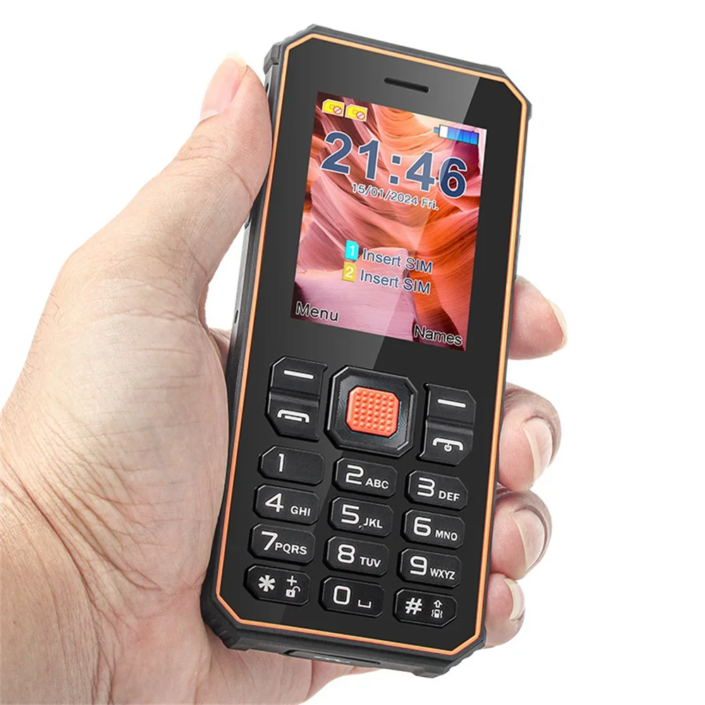 Imagem -02 - Uniwa S2-rugged Button Feature Phone para Old Homem 2g Mobile Phone 2.4 in 1325 Box Speaker 2500mah Bateria Suporte tf Card Ip68