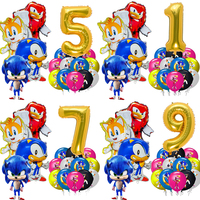 Sonic Balloons Party Supplies Set Latex Balloons Kids the Hedgehog Birthday Decorations Number Globlos Baby Shower Decor Gifts