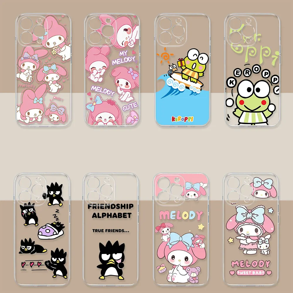 

Cartoon My Melody Keroppi Phone Case For OPPO RENO 11 11F 10 8 8Z 8T 7 7Z 6 6Z 5 5F 4 2F PRO PLUS LITE 5G Transparent Soft Cover