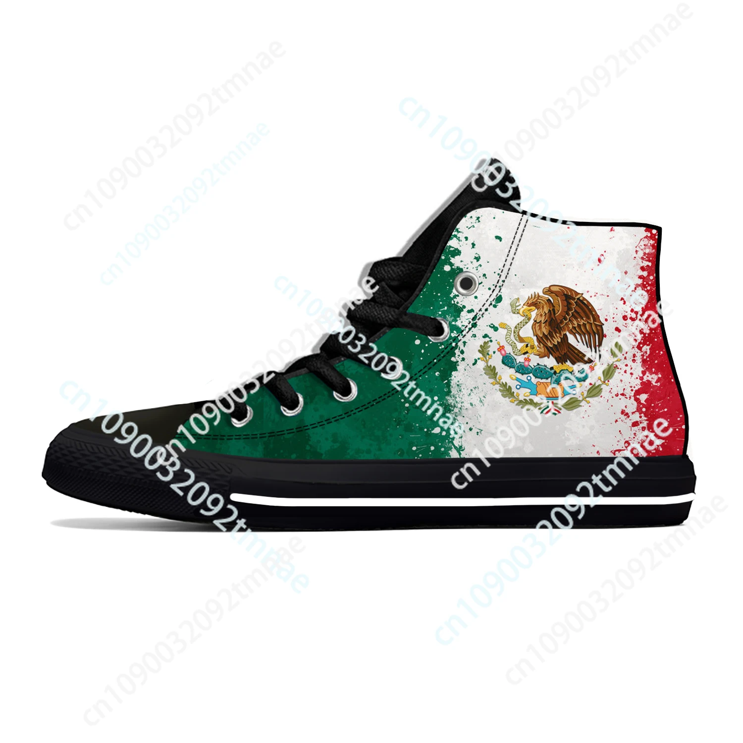 Hot Mexico Mexican Flag Patriotic Cool Custom Casual Shoes High Top Lightweight Breathable Men Women Sneakers Summer Board Shoes