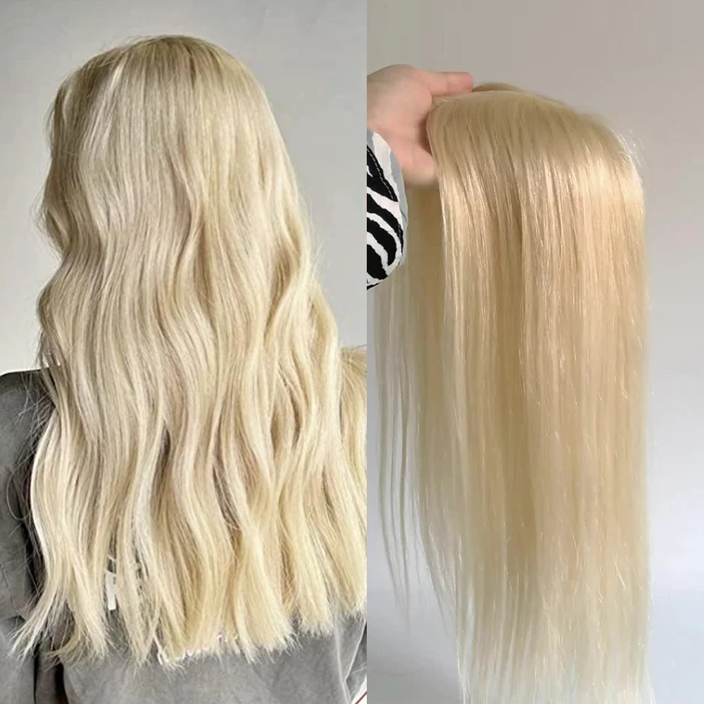 

Wholesale Good Quality Blonde Mono Base Human Hair Topper Hair Loss Treatment European Hair Topper for Women